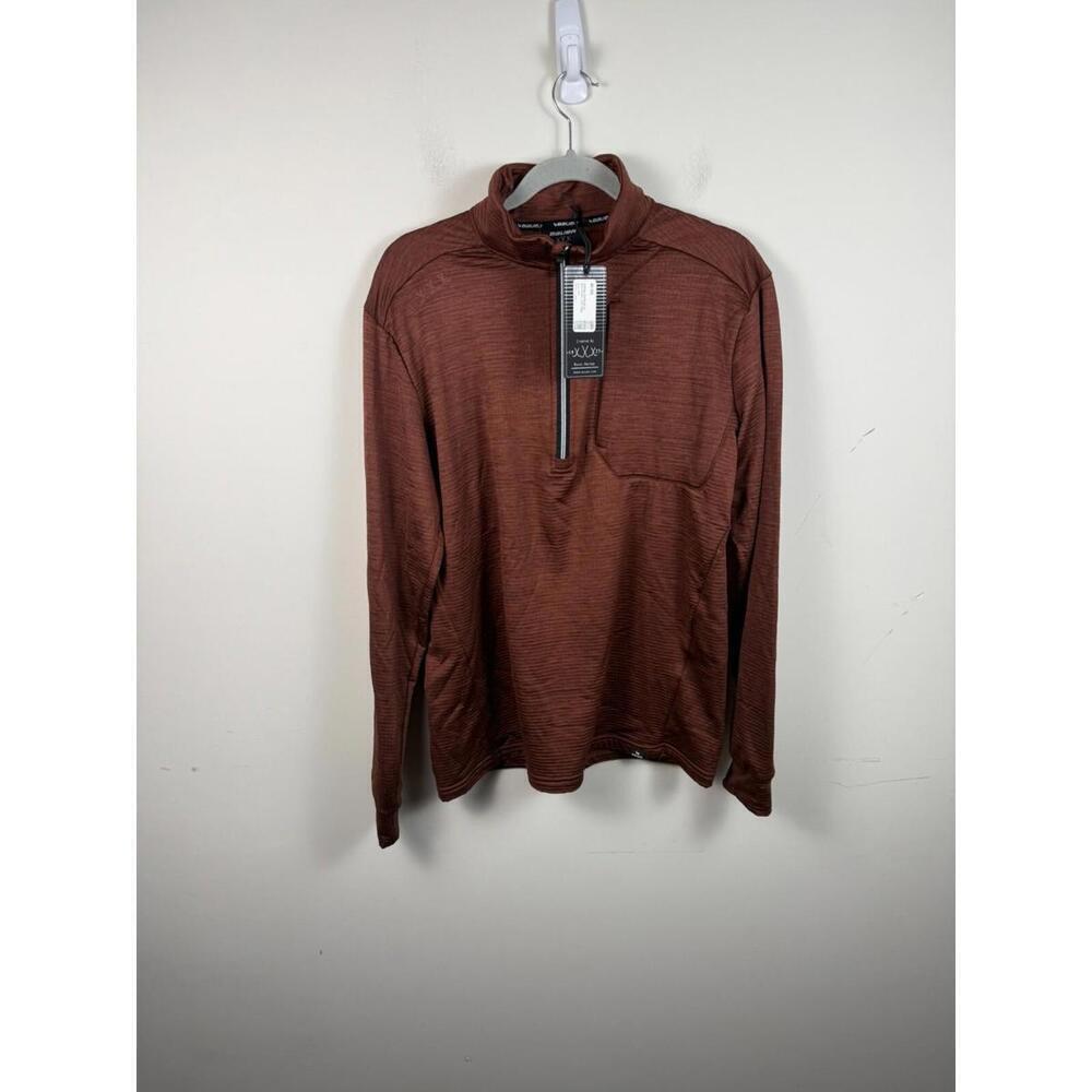 NWT Bauer Hockey FLC Textured Performance 1/2 Zip Pullover Clay (Multi‎ Sizes)